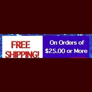 FREE SHIPPING ON 25.00+ orders... 3 DAYS ONLY